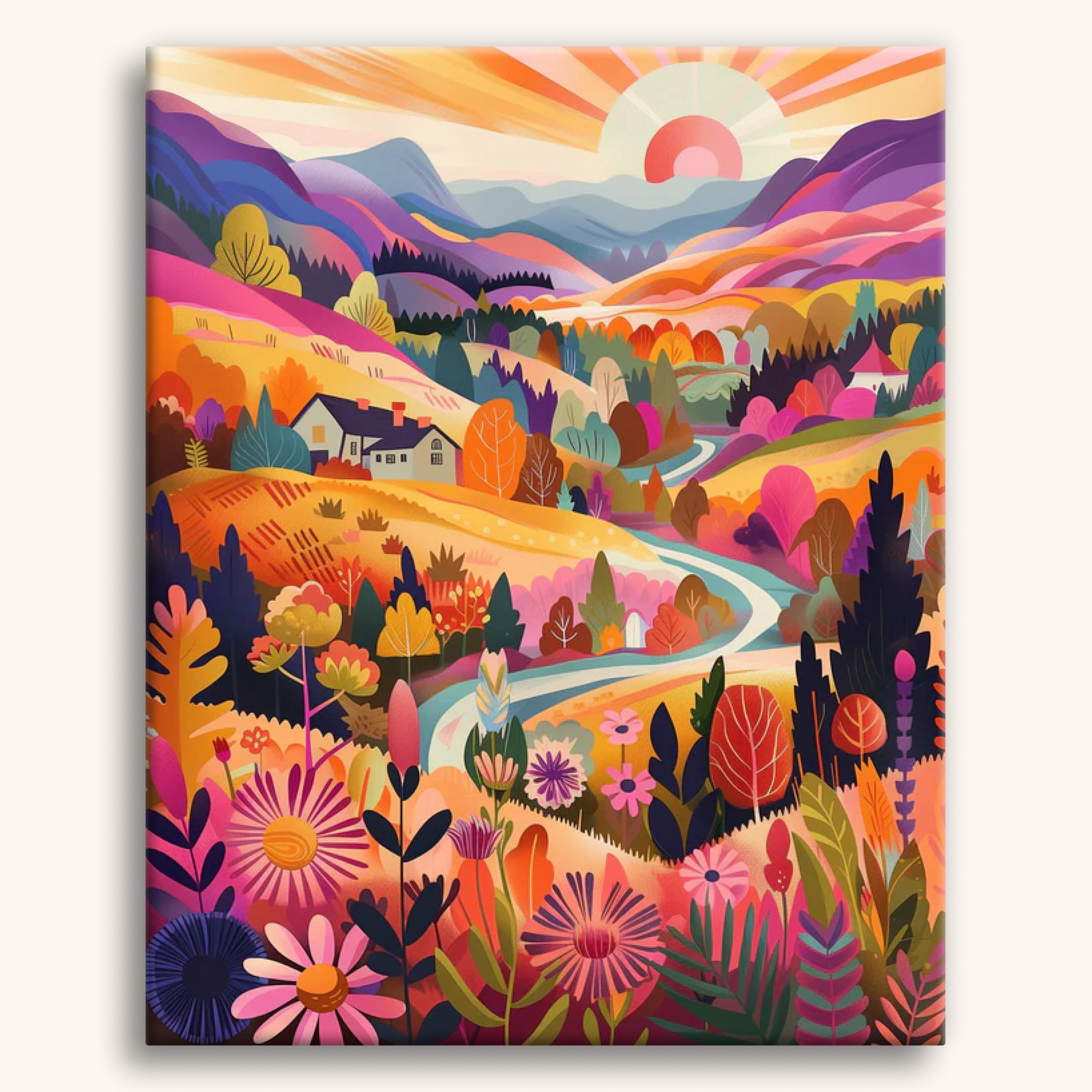 Bunte Flusslandschaft