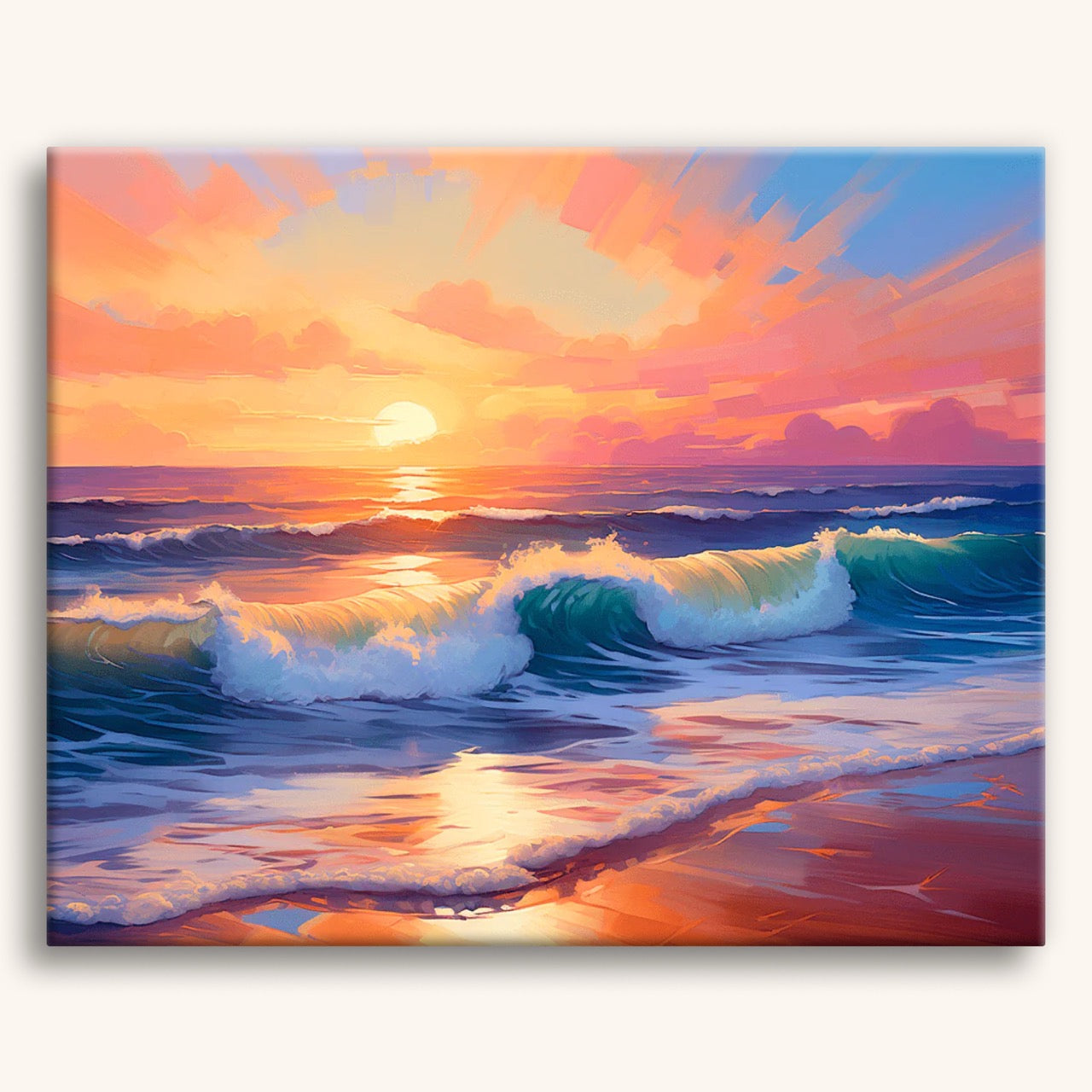 Zonsondergang Golfslag