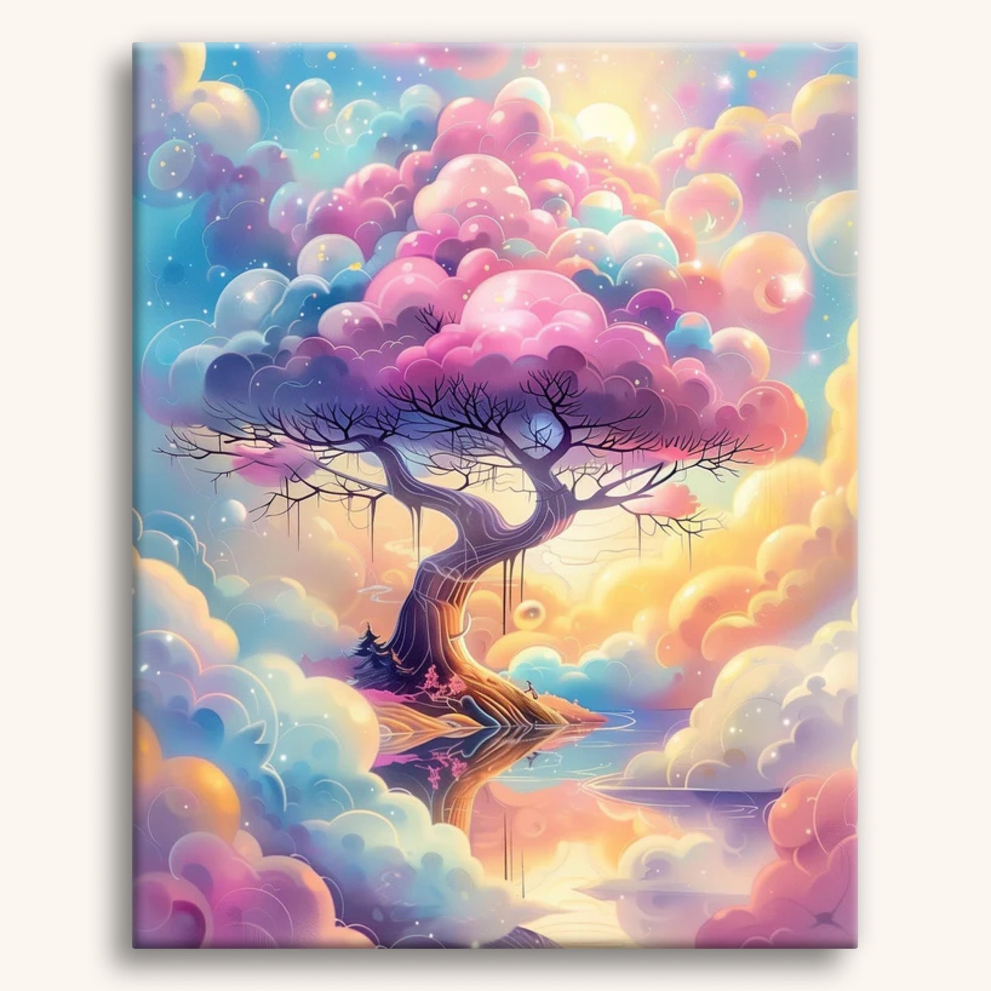 Ethereal Tree in Dreamy Clouds