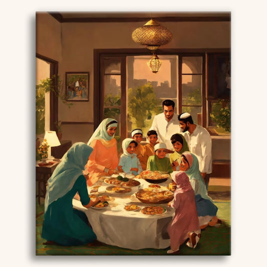 Muslim Family Eating