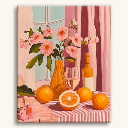 Orange Wine and Flowers