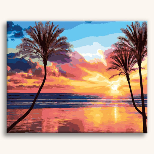 Sunset with Palm Trees